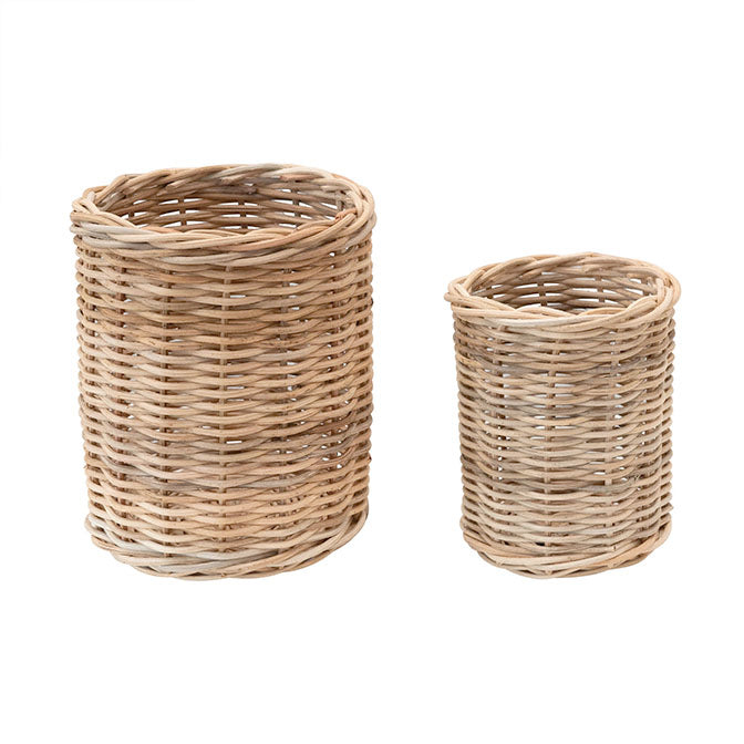 Hand Woven Round Wicker Baskets