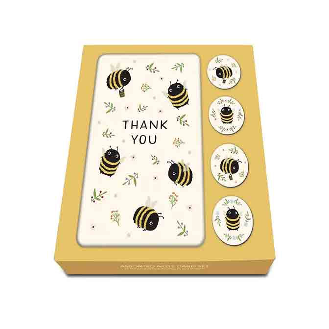 Buzzy Bees Note Card Set with stickers