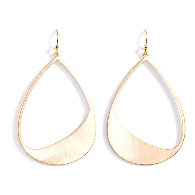 Contemporary Long Teardrop Earring Gold