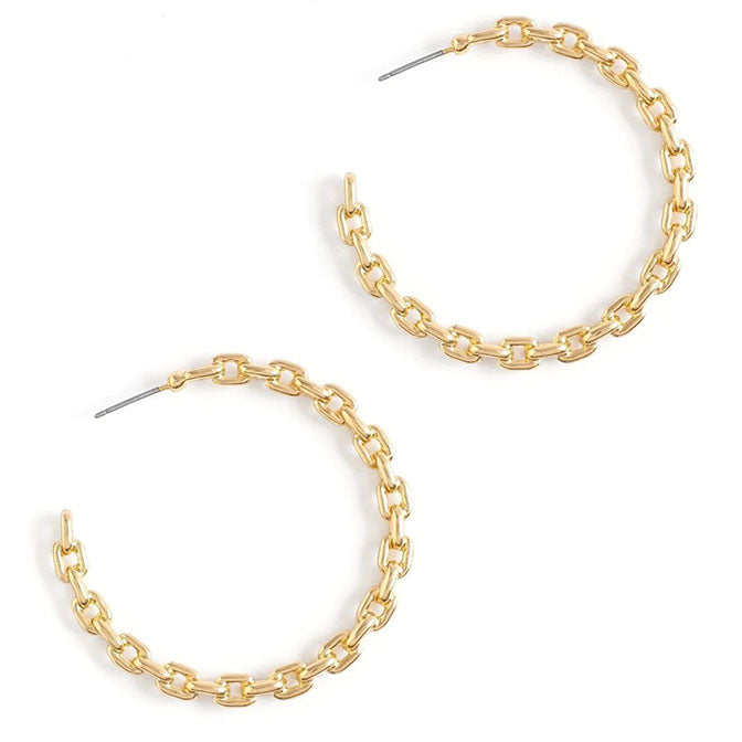 Chain Hoop Earring Gold
