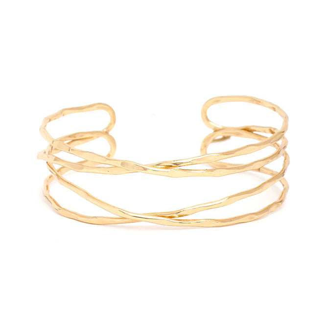 Textured Cuff Gold Bracelet