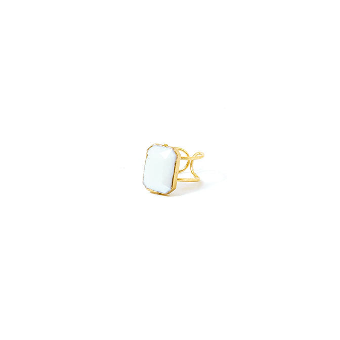 Large Statement Ring-White