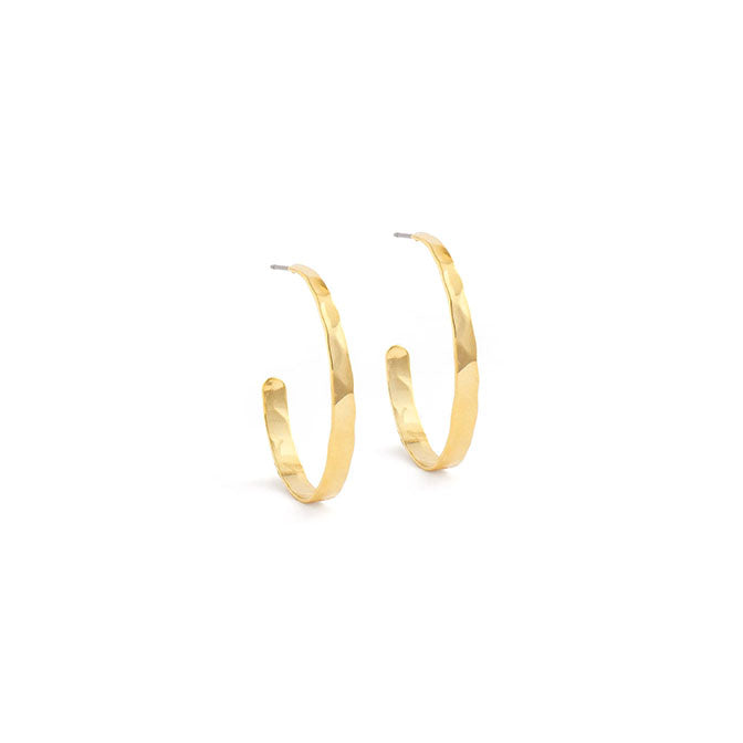 Lightly Hammered Earring-Gold
