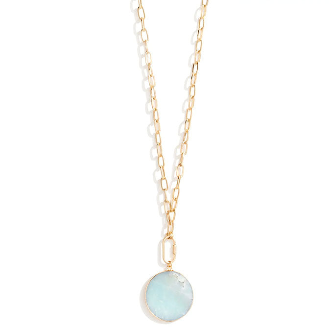 Long Stone Necklace-Amzonite