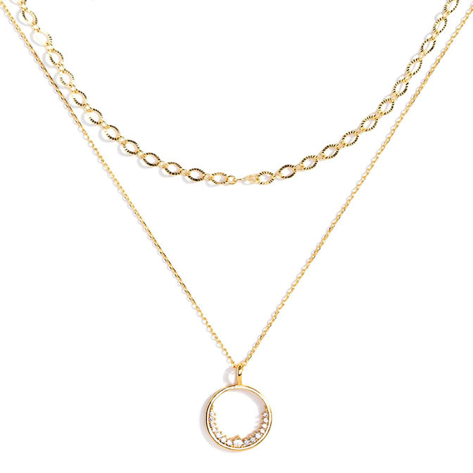Embellished Open Circle CZ Necklace