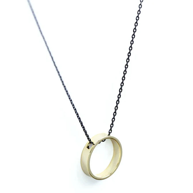 Contemporary Circle Two-Tone Necklace