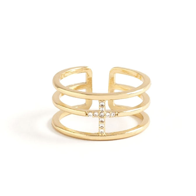 Pave Cross Ring