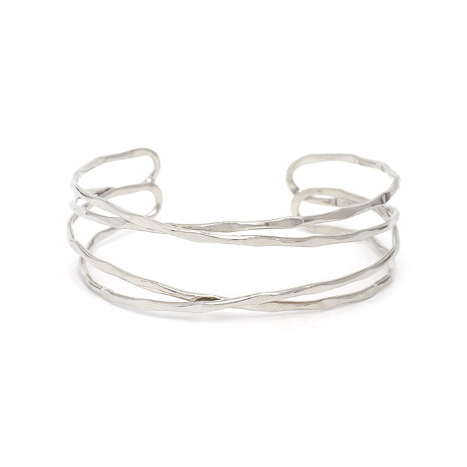 Textured Cuff Silver Bracelet