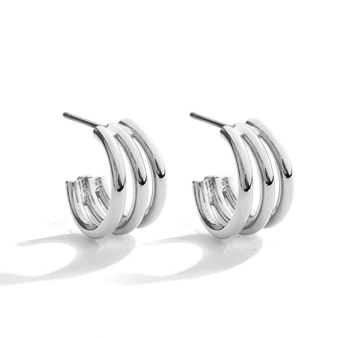 Small Triple Row Hoop-Silver