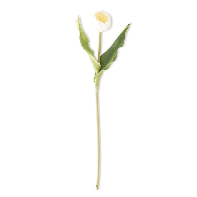 19.5 Inch White Real Touch Tulip Stem