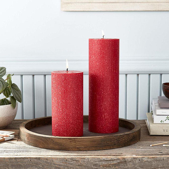 Red 3x6 Unscented Pillar Candle