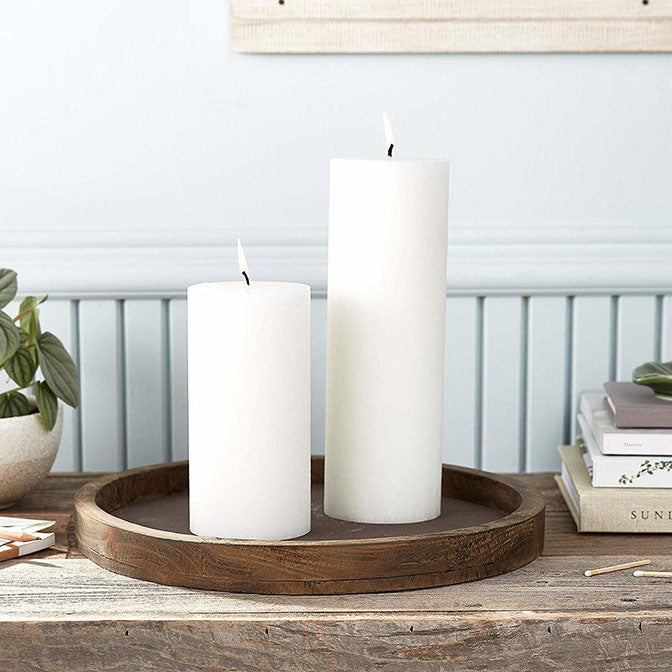 White 3x6 Unscented Pillar Candle