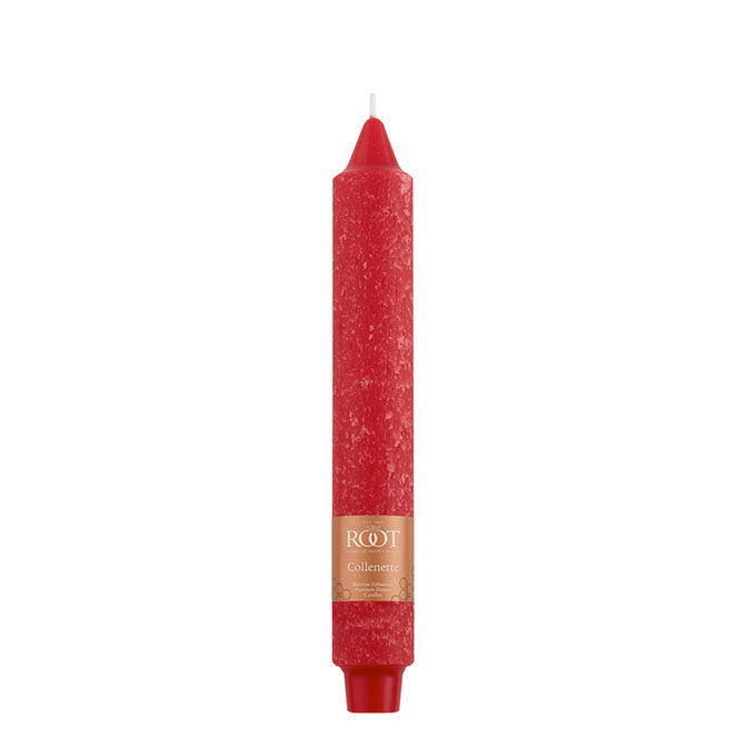 Red 9" Collenette Unscented Dinner Candle