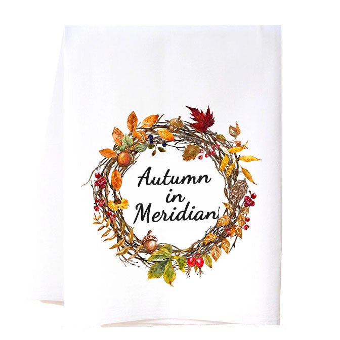 Autumn Wreath Dish Towel - Meridian