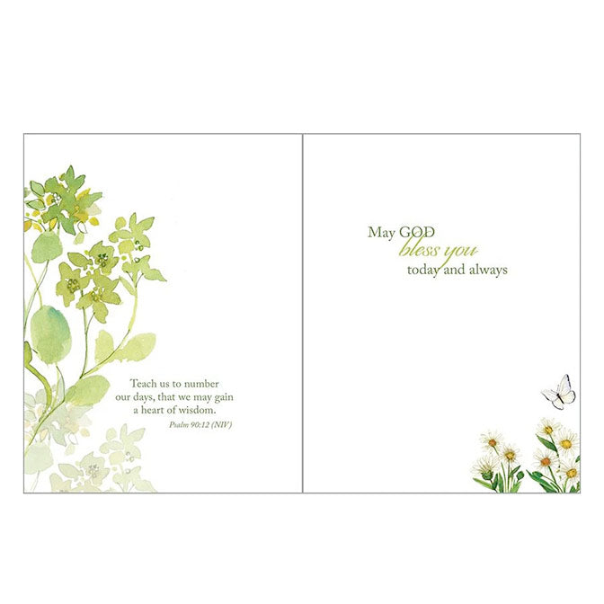 Butterfly Green Flora - Birthday Card