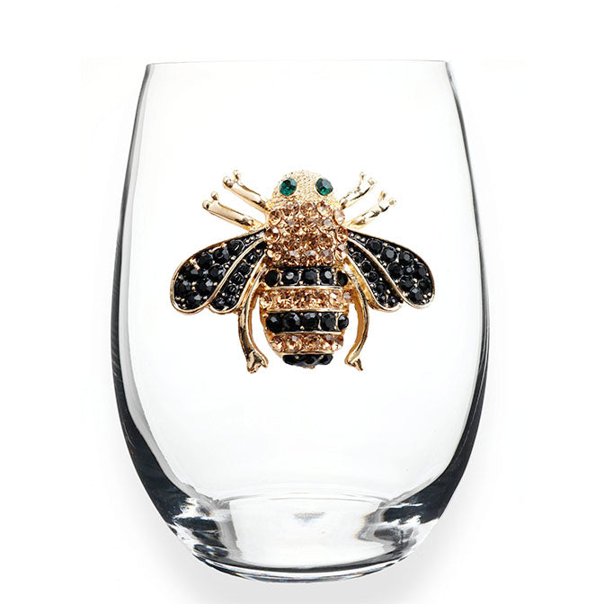 Bee Jeweled Stemless Wine Glass