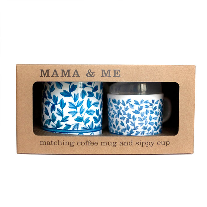 Blue & White Momma and Me Cup Set