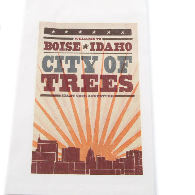 Boise, Idaho Skyline & Sunburst Kitchen Towel