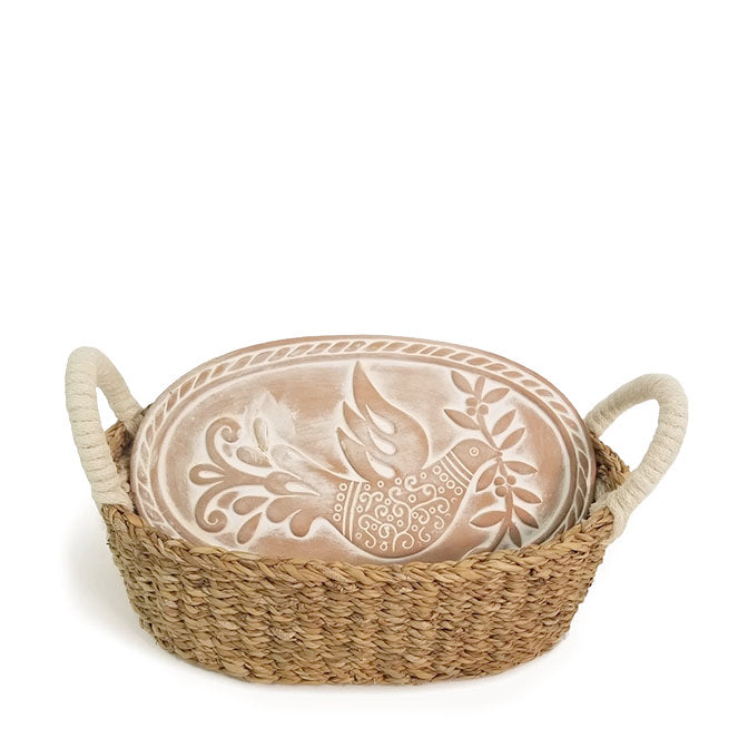 Bread Warmer & Basket - Oval Bird