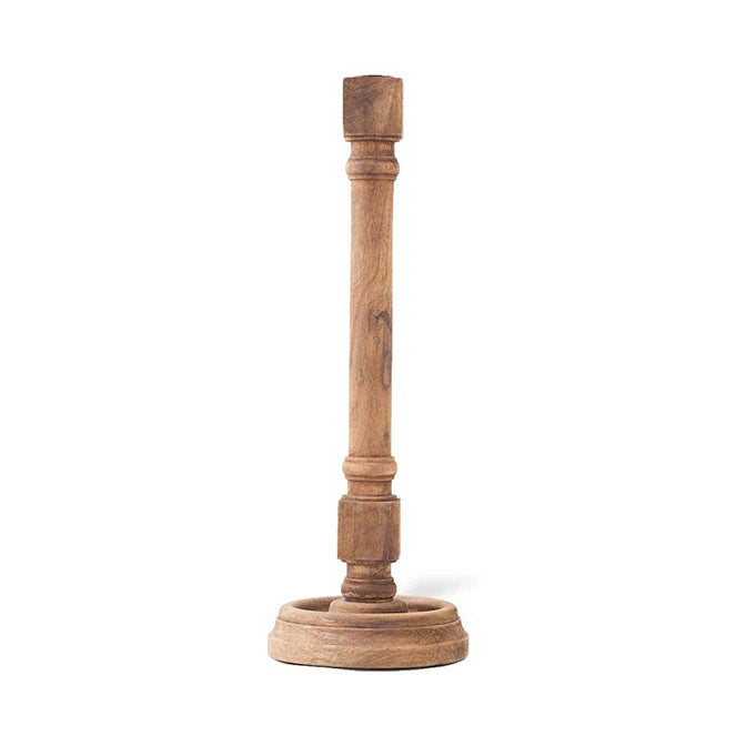 Brown Wood Taper Candleholders