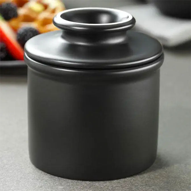 Cafe Collection Butter Bell Crock- Matt Black
