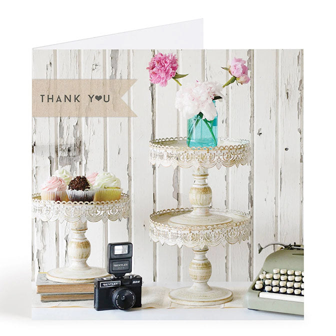 Cupcakes & Flowers Thank You Card