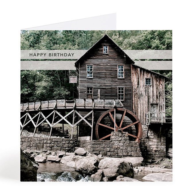 Old Water Mill Birthday Card