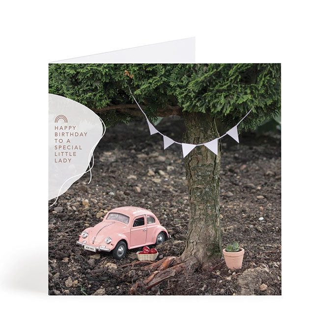 Little Pink Car Birthday Card