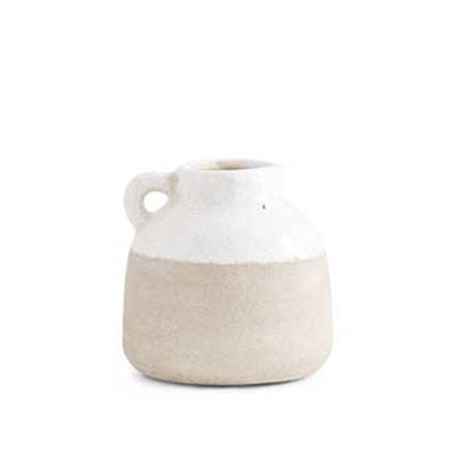 Ceramic Pots with Light Cream Glazed Top