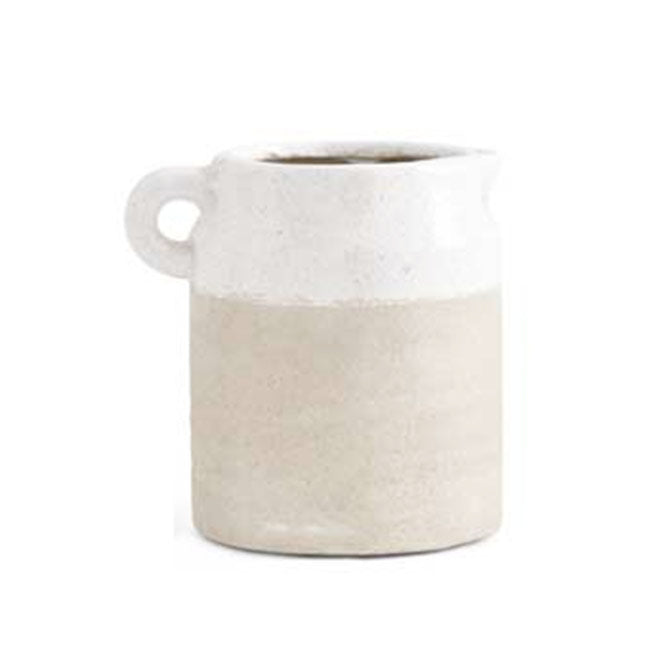 Ceramic Pots with Light Cream Glazed Top