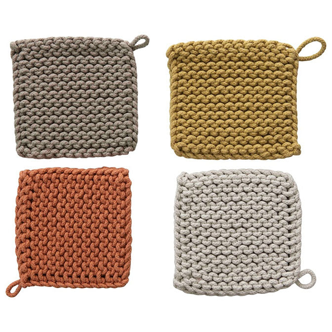 Ginger & Saffron Square Cotton Crocheted Pot Holder