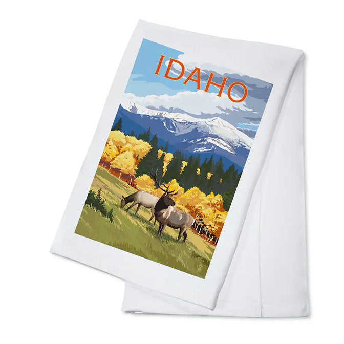Elk & Mountains Tea Towel