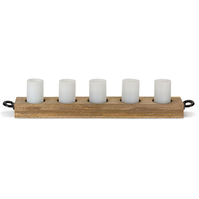 Five Votive Wood Holder