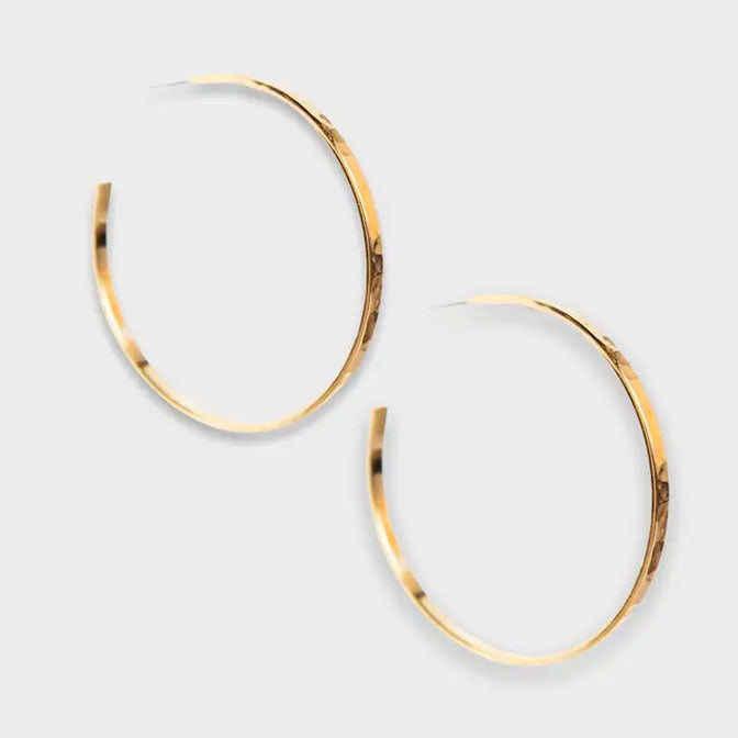 Undone Hammered Hoop Earrings