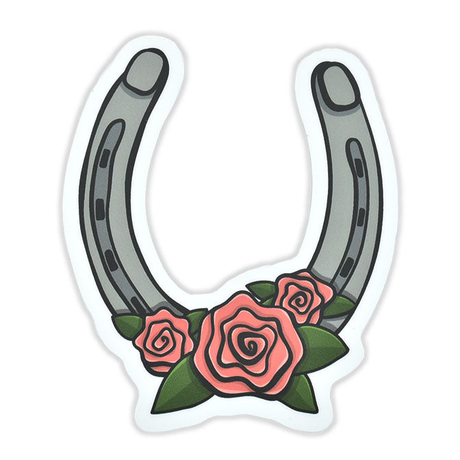 Floral Horseshoe Sticker