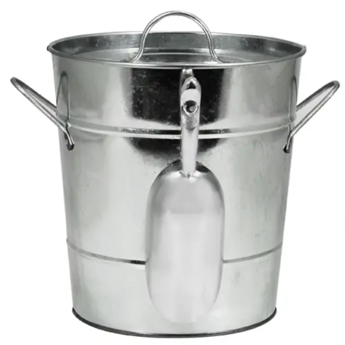 Galvanized Ice Bucket with Scoop
