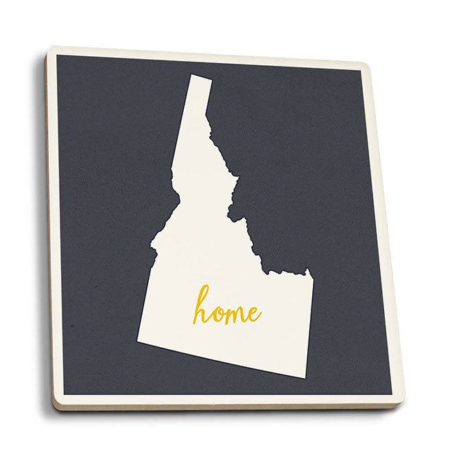 Idaho Home State - White on Gray Ceramic Coaster