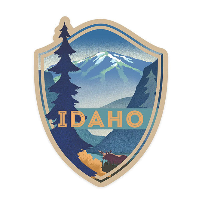 Idaho Moose and Mountain Vinyl Sticker