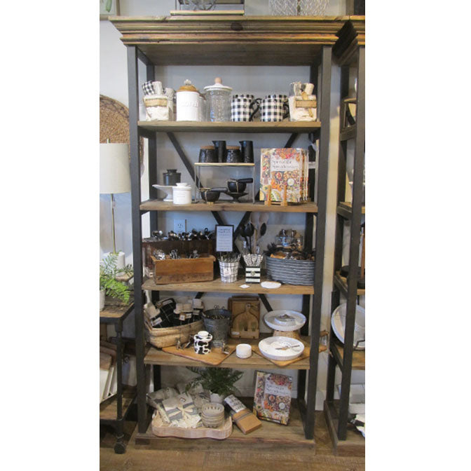 Iron and Wood Shelving Unit