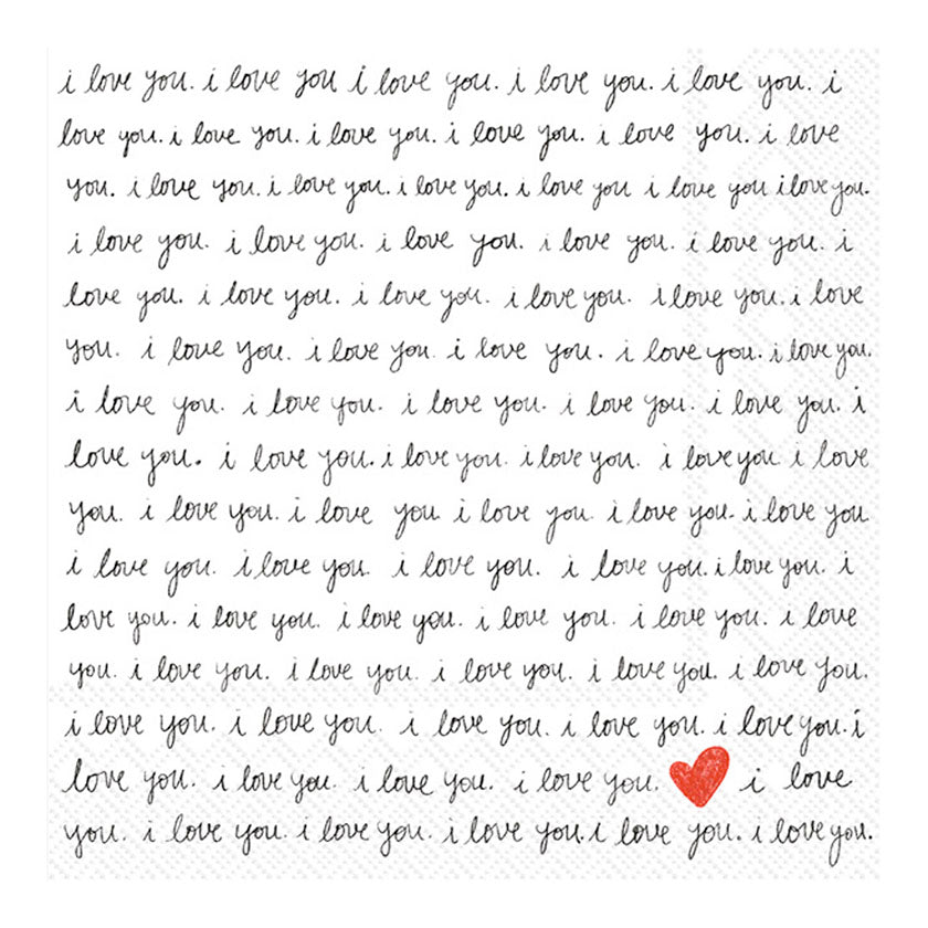 Handwritten Heart Lunch Napkin