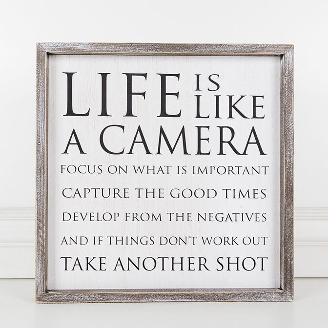 Life Is Like A Camera...Framed Sign Roost Gift & Home Collection