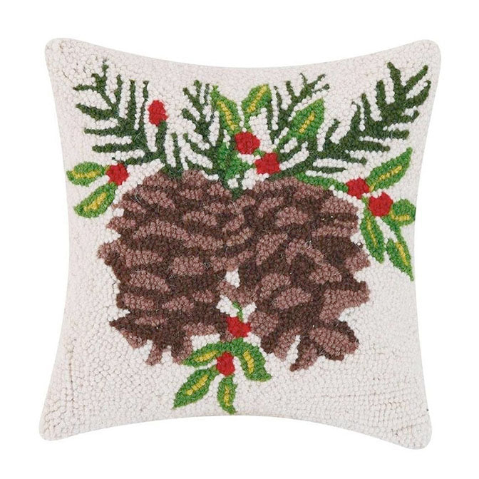 Christmas Pinecone Hook Pillow