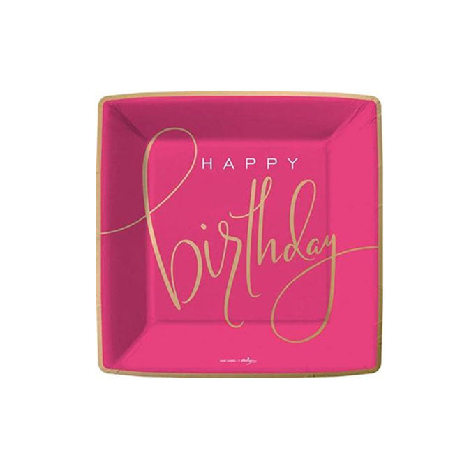 Happy Birthday Square Dessert Plate