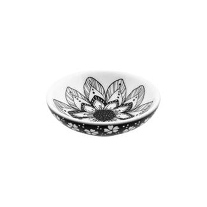 Black & White Flower Ring Bowl
