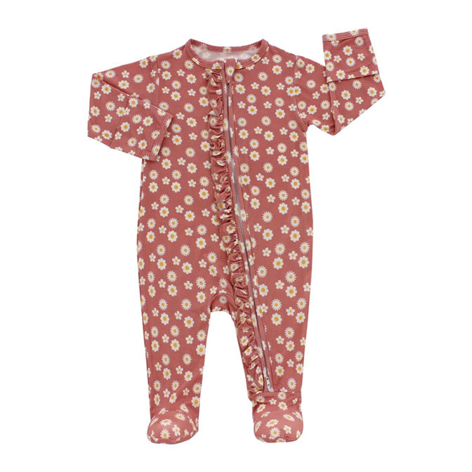 Rose Daisy Bamboo Baby Convertible Footie Pajama