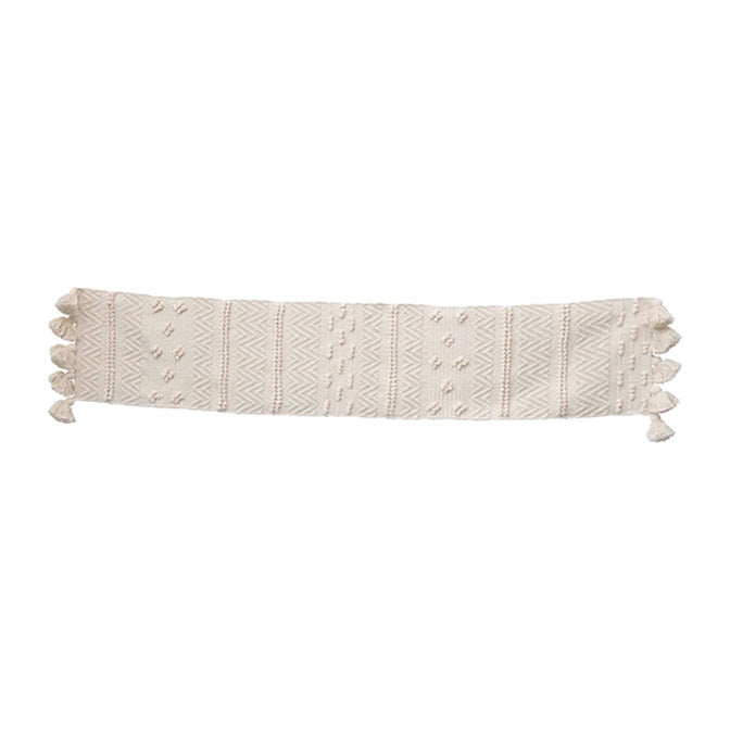 Table Runner with Pom Poms and Tassels