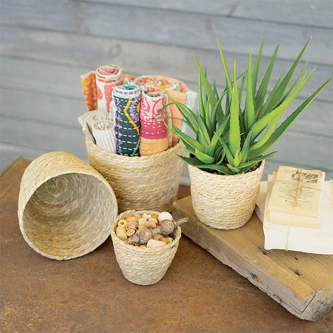 Round Deep Seagrass Baskets