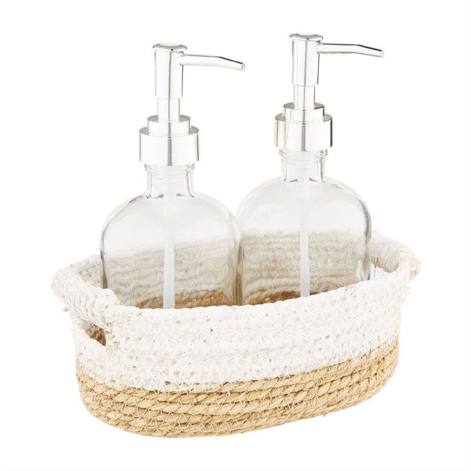 Two Tone Basket Soap Pump Set
