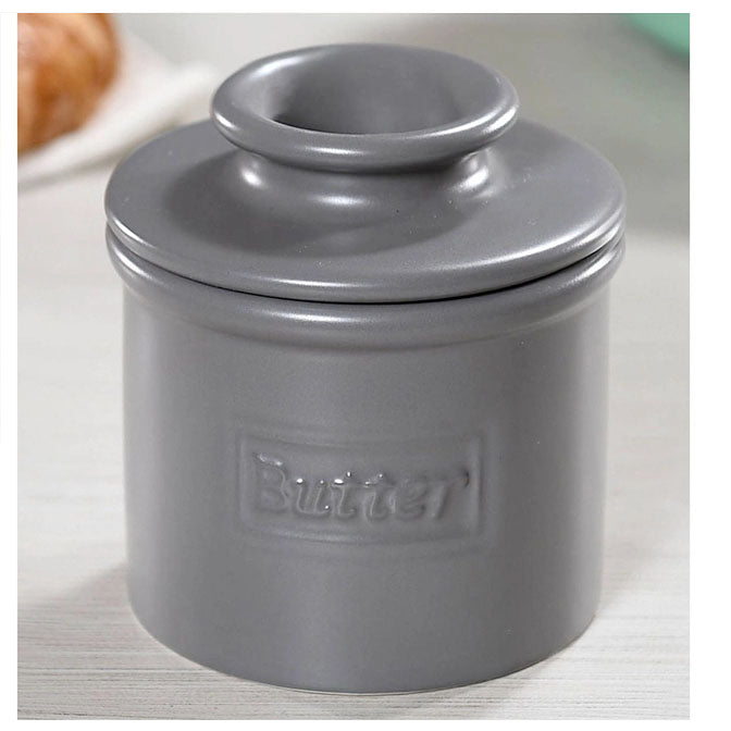 Cafe Matte Collection Butter Bell Crock- Steel Gray Matte