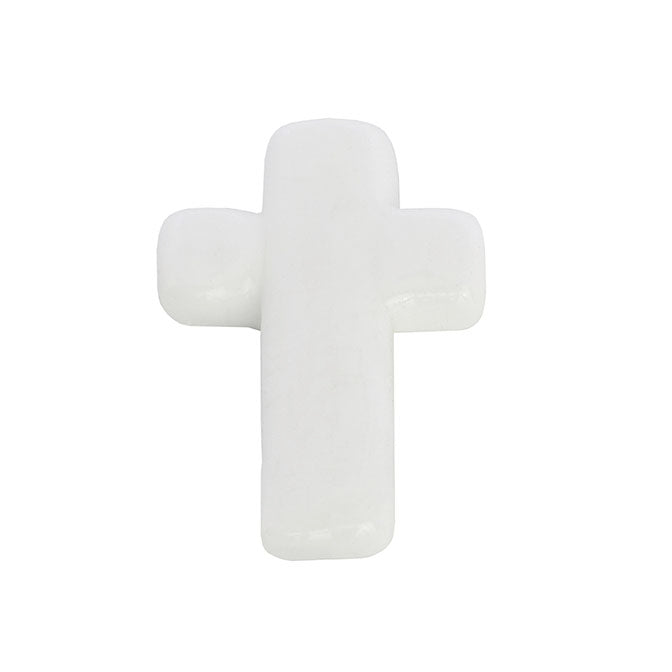 Tiny Glass Cross White